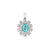 Snowy Paraiba Halo Oval Pendant AU400