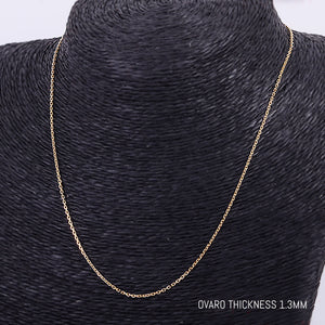 Ovaro Rolo Chains 14k / 18k Gold 1MM / 1.3MM W230