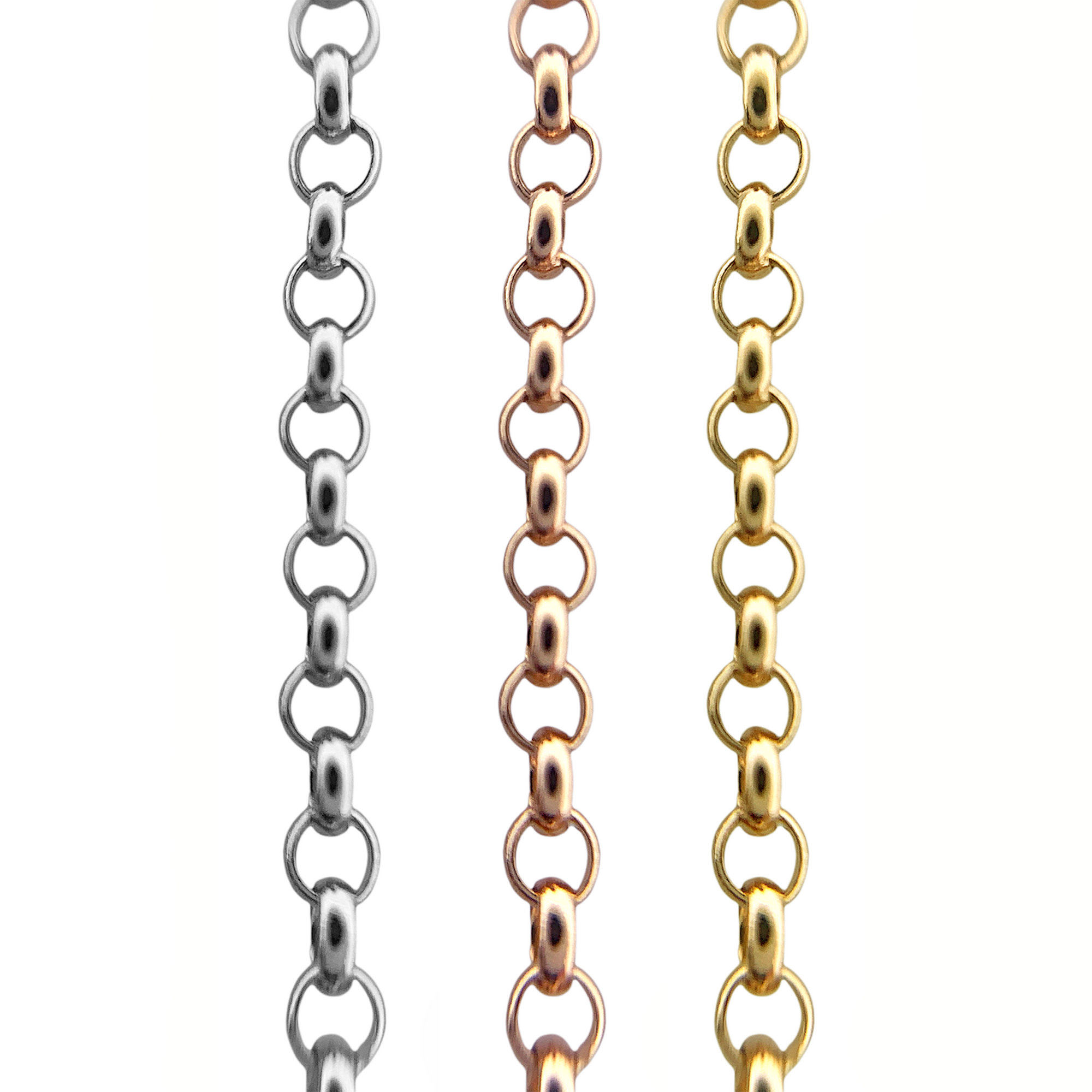 Pearo Pearl Rolo Chains 14k Gold 1.5MM W232