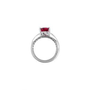 Minerva Triple Band Pave Ring - Red Pear AU428