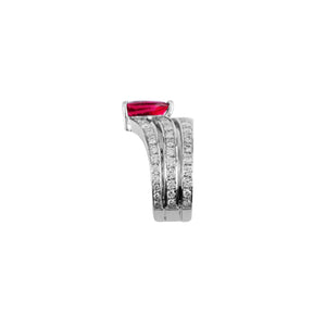 Minerva Triple Band Pave Ring - Red Pear AU428