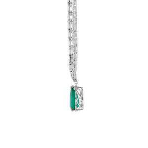 Ceres Art Deco Baguette Necklace - Green Pear AU429