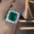 Baz Gemstone Halo Ring - Green Emerald 2021-092