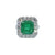 Baz Gemstone Halo Ring - Green Emerald 2021-092