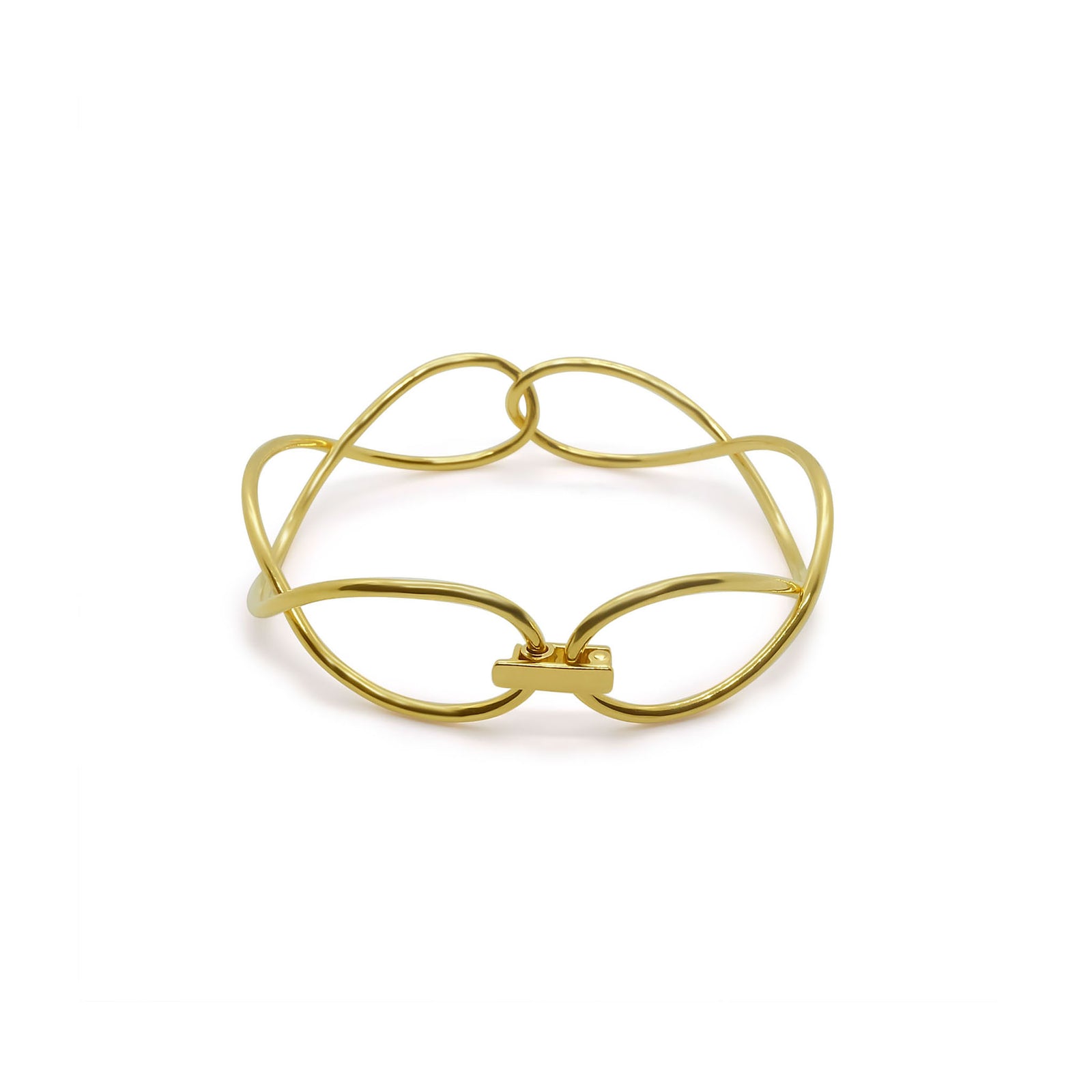 Carola Interlocking Infinity Wire Gold Bangle 2021-032