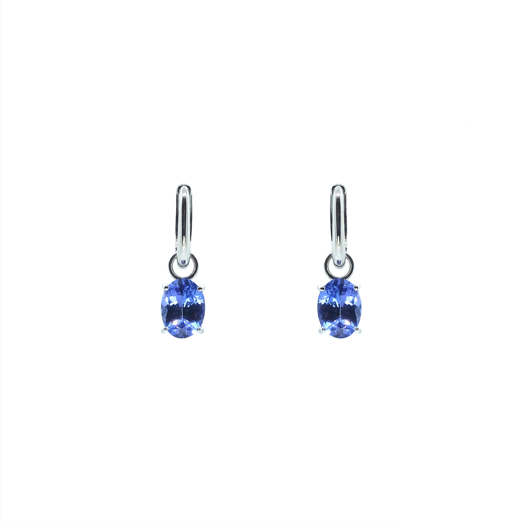 Chandy Solitaire Detachable Earrings - Tanzanite Oval 2021-014