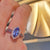 Chrisa Hexagonal Halo Ring - Tanzanite Marquise W045