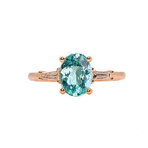 Ciarney Three Stone Ring - Electric Blue Oval 2020-189