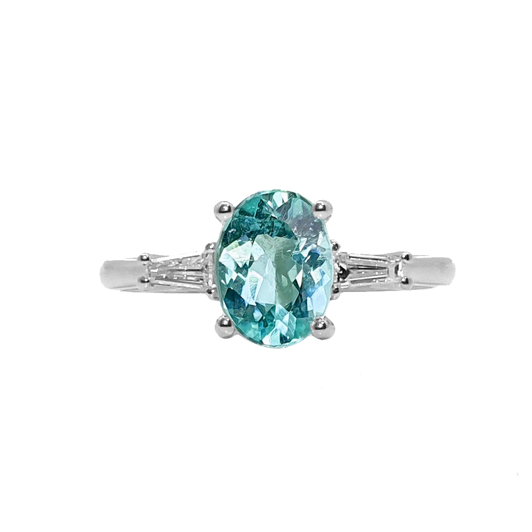 Ciarney Three Stone Ring - Electric Blue Oval 2020-189