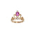 Crown Milgrain Solitaire Gemstone Ring - Pink Oval 2021-187