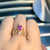 Crown Milgrain Solitaire Gemstone Ring - Pink Oval 2021-187