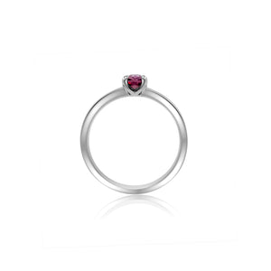 Cyntha Solitaire Pinched Shank Ring - Pink Long Cushion 2021-015