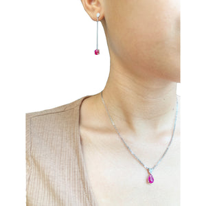 Denisa Split Bail Solitaire Pendant - Red Pear 2021-182