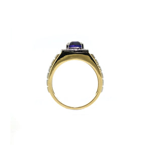 Fredio Bicolour Halo Men Ring - Tanzanite Cushion 2020-09