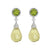 Cassidy Halo Drop Down Earrings - Yellow Pear W059