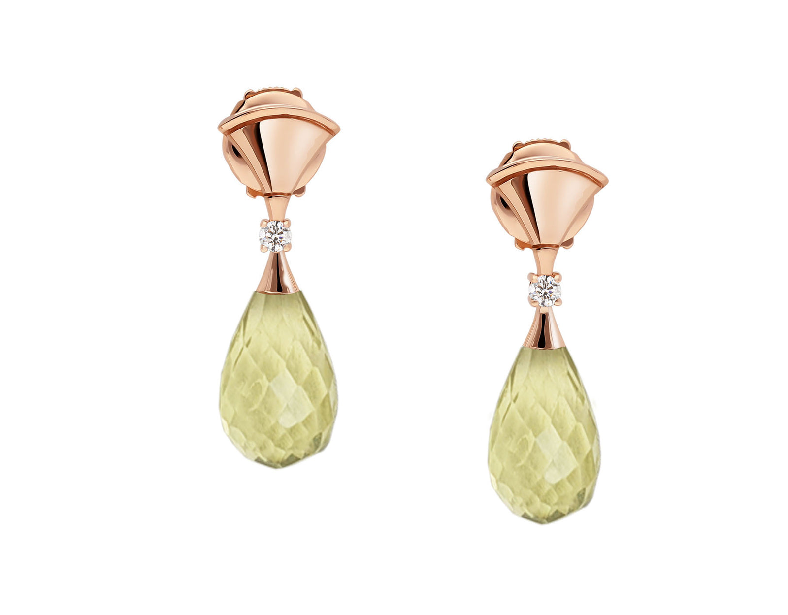 Hebe Trism Ear Studs - Yellow Pear W060