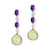 Grace Purple Two Tones Gemstone Dangling Earrings - Yellow Pear W063