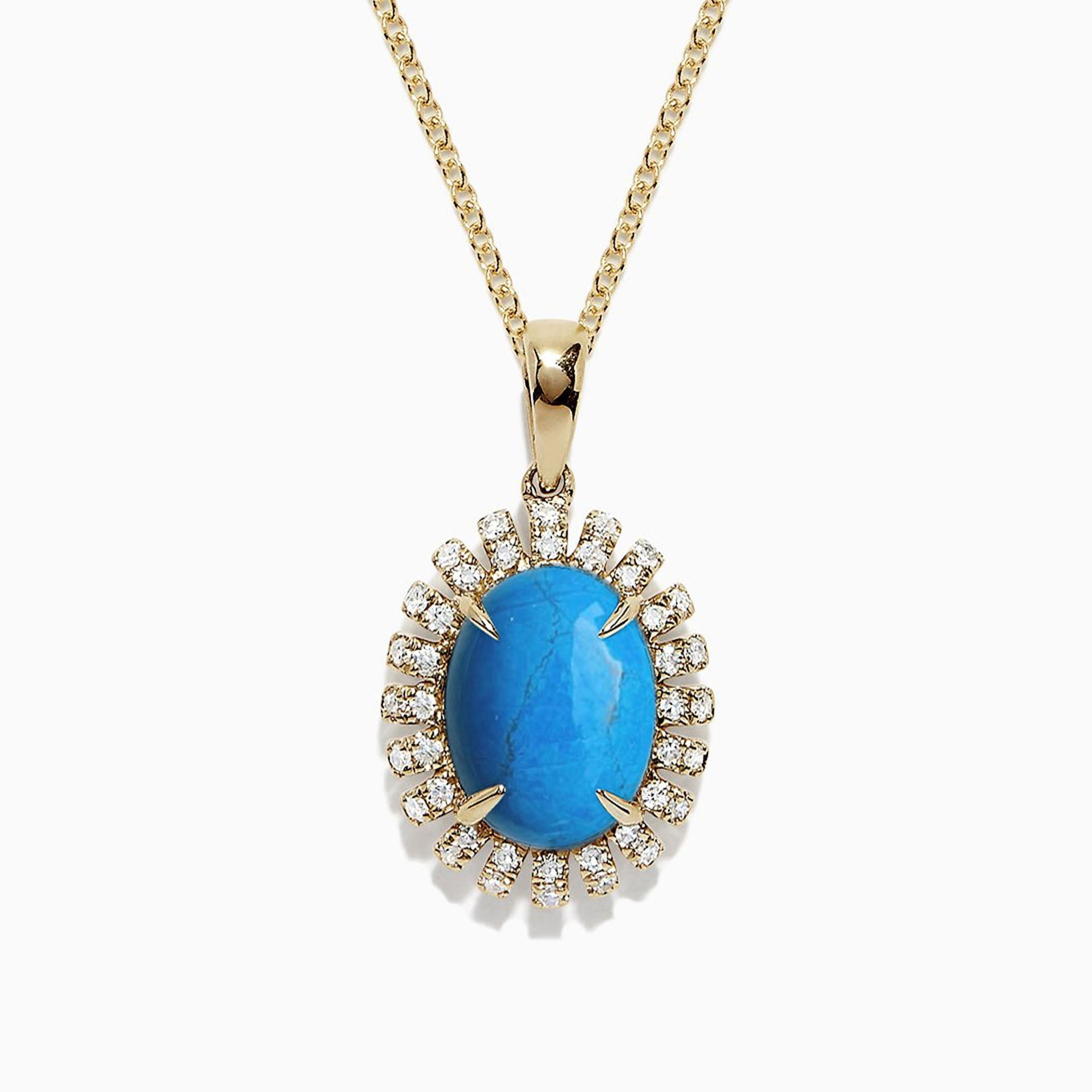 Sunia Starburst Halo Pendant - Electric Blue Oval W071