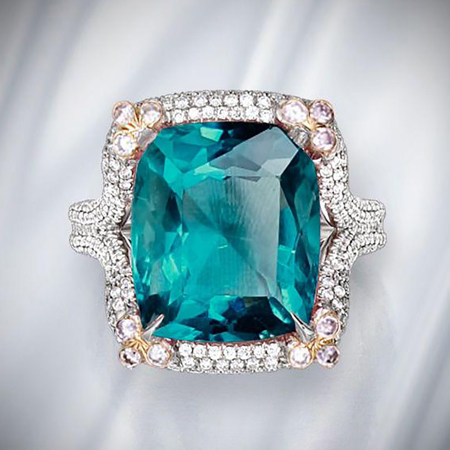 Mamode Halo Ring - Electric Blue Cushion W074