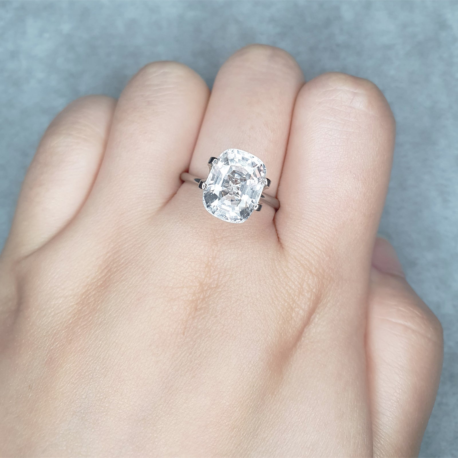 Burmese Unheated White Sapphire Cushion 5.5CT G013