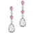 Grace Pink Two Tones Gemstone Dangling Earrings - Light Purple Pear W063