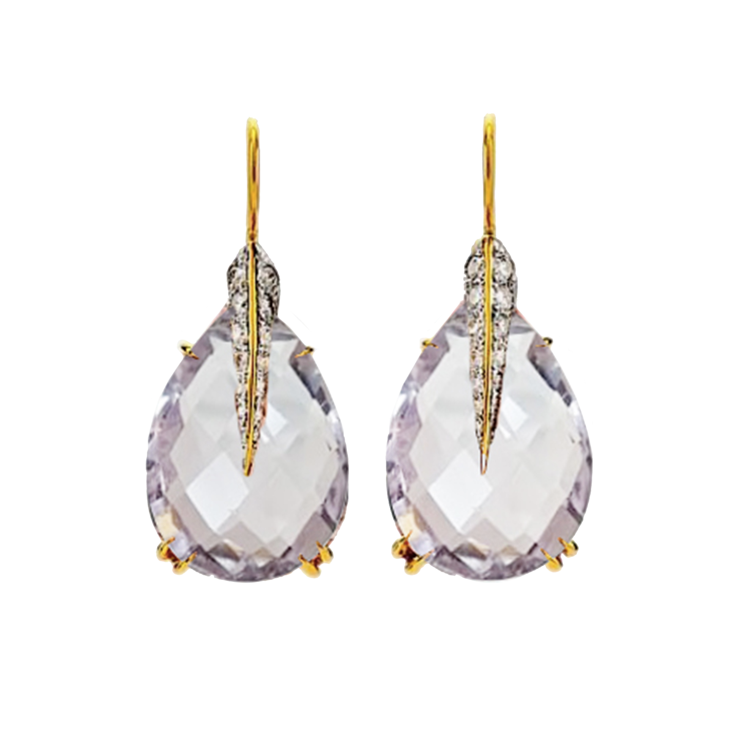 Mazuki Contemporary Earrings - Light Purple Pear W066