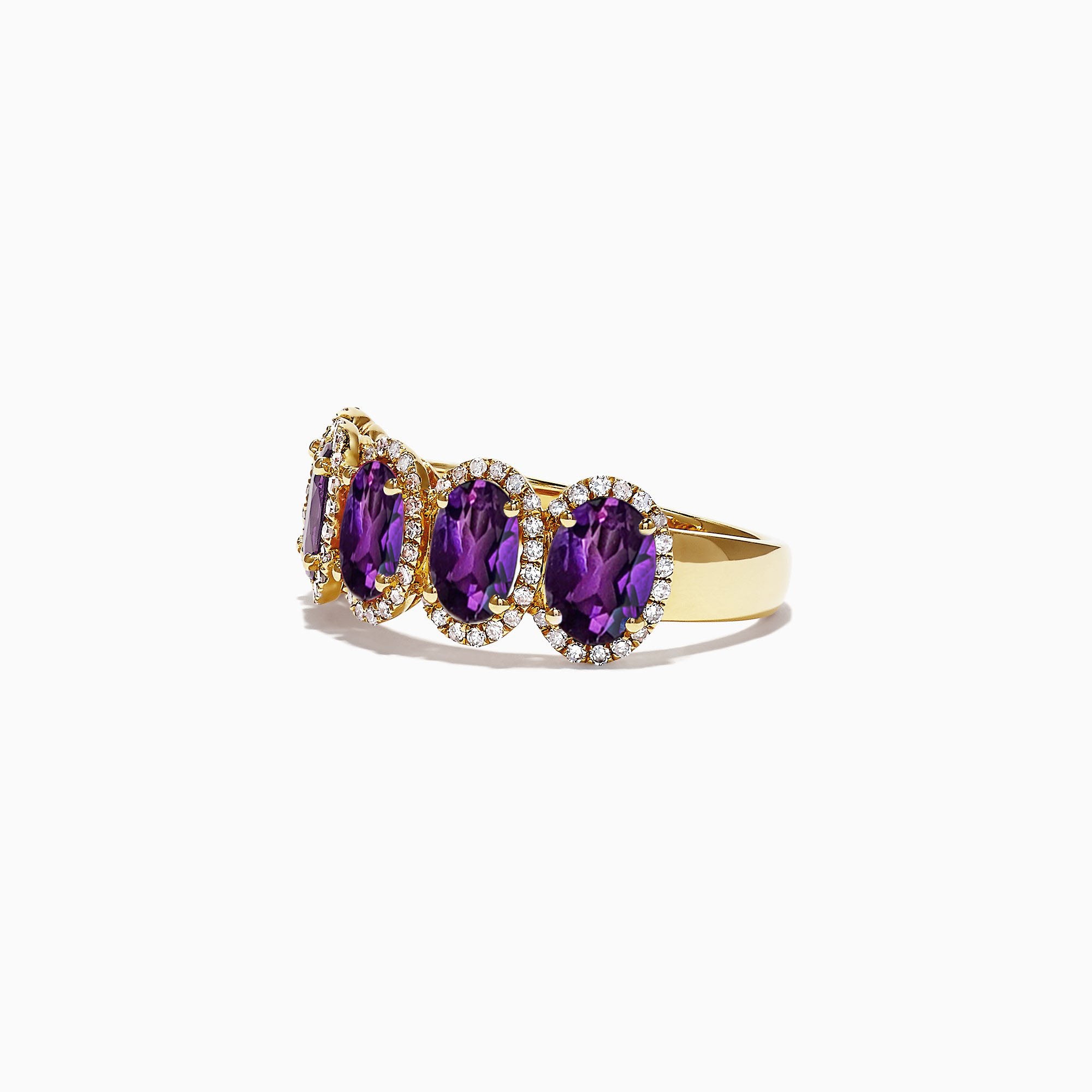 Dermain Half Eternity Halo Ring - Purple Oval W083