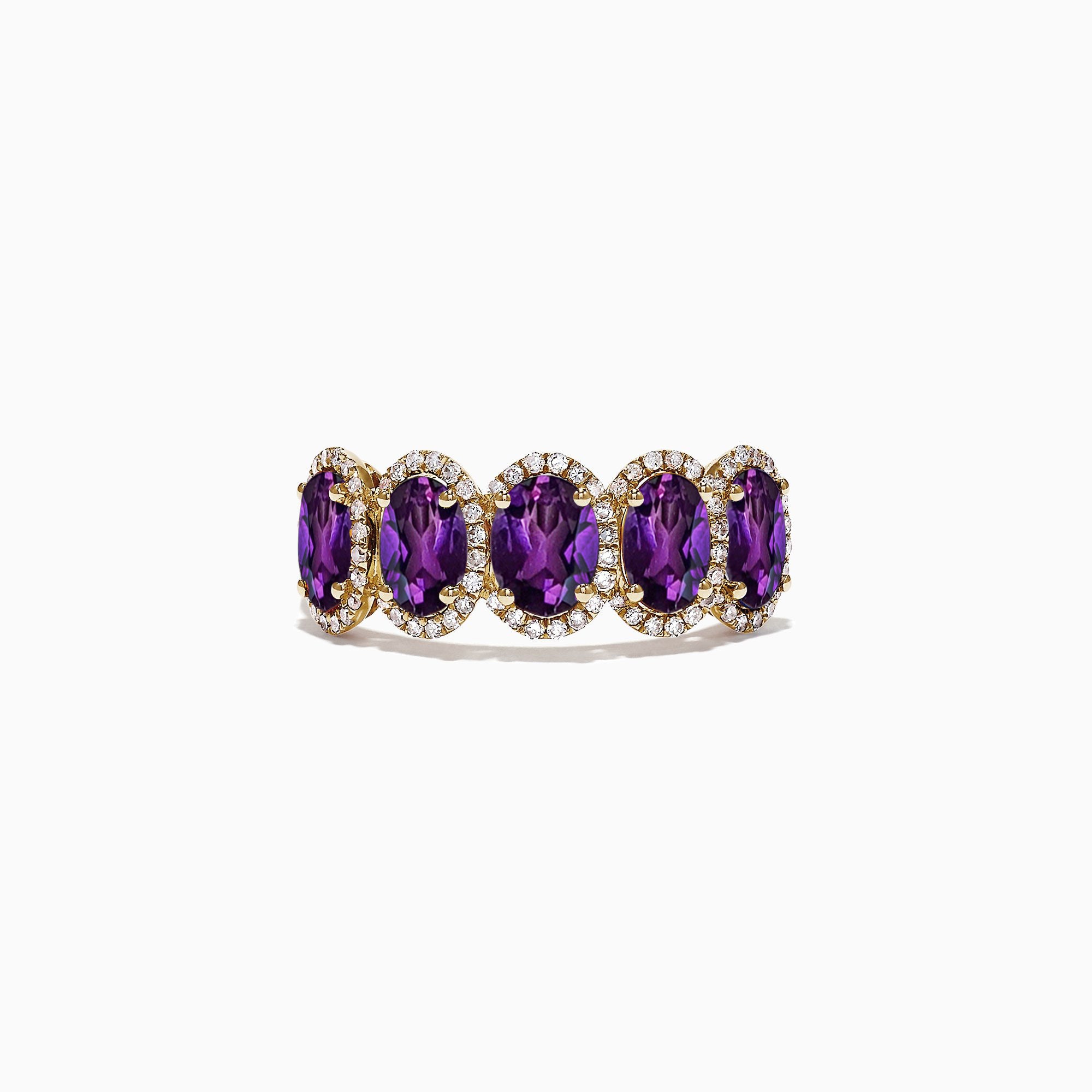 Dermain Half Eternity Halo Ring - Purple Oval W083