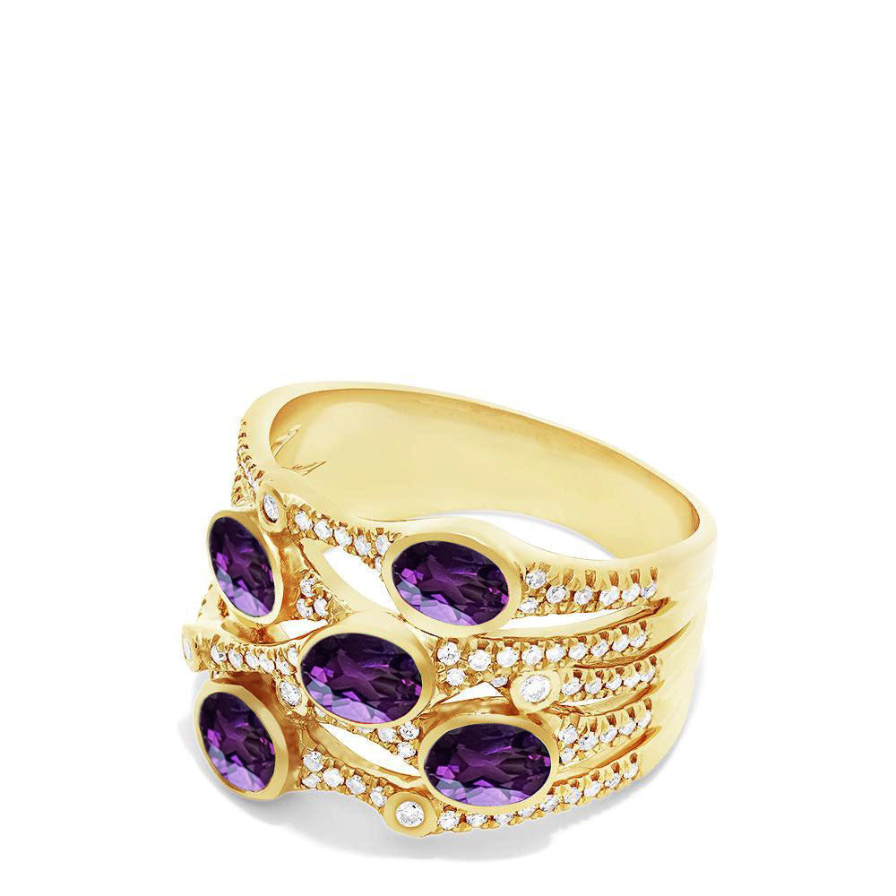 Kingston Layer Ring - Purple Oval W084