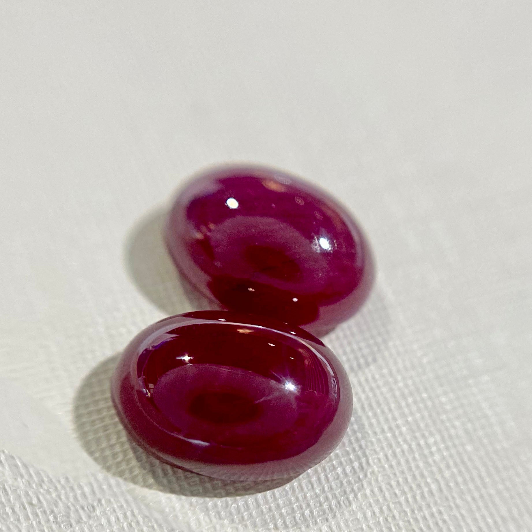 Ruby Red Oval Cabochon Pair 2.1CT G034