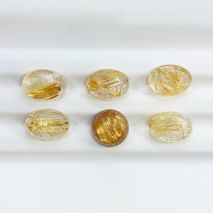 Golden Rutilated Quartz Oval & Round Cabochon 5.5CT-7.9CT G057