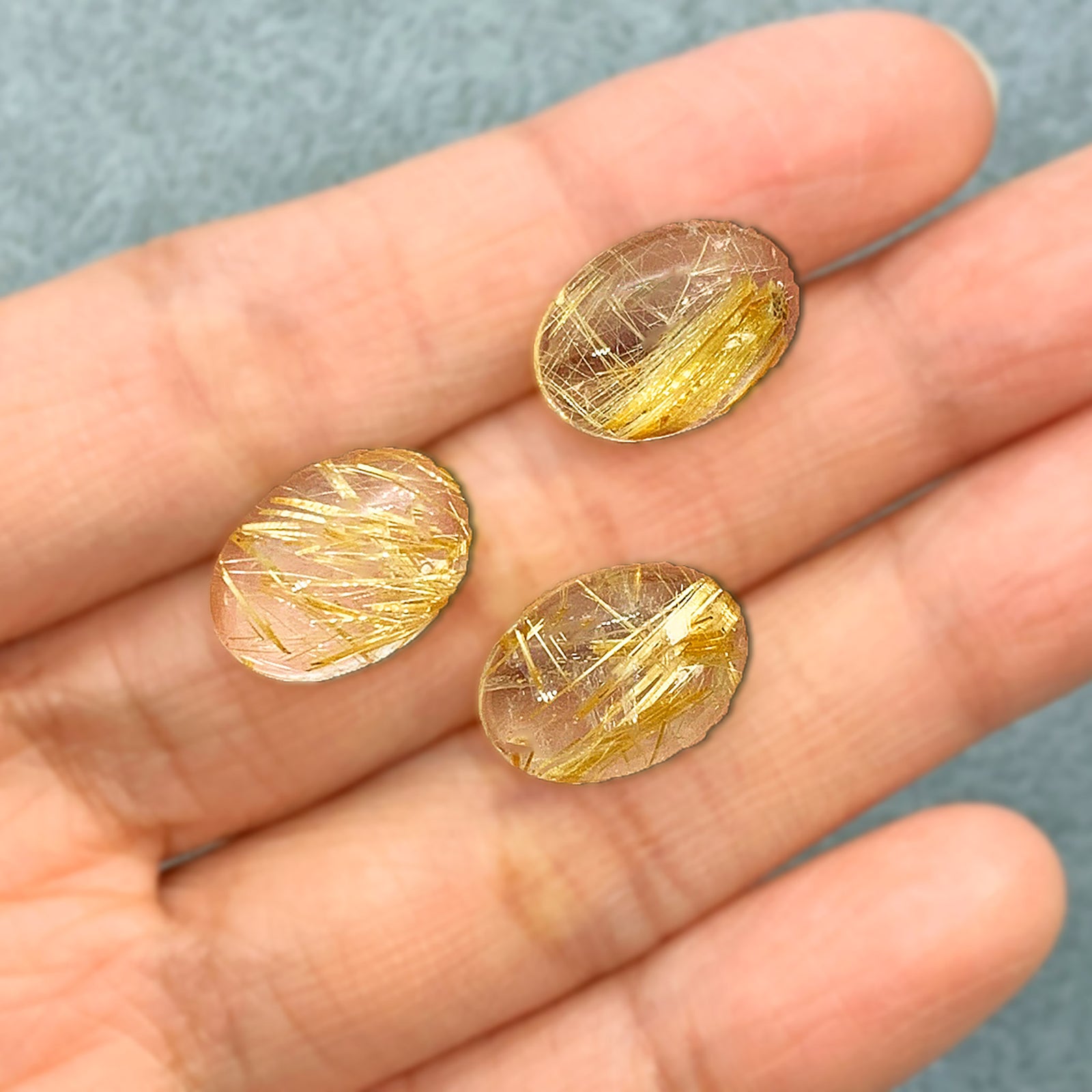 Golden Rutilated Quartz Oval & Round Cabochon 5.5CT-7.9CT G057
