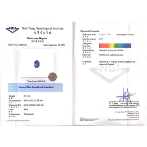 Blue Sapphire Oval Mixed Cut 2.12CT G066