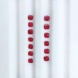 Red Spinel Side Stones Cushion 0.2-0.28CT Each G070