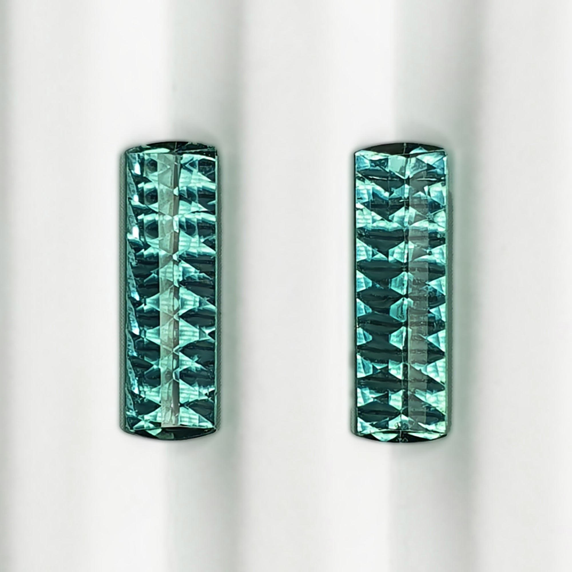 Green Tourmaline Baguette Millenia Cut Pair 4.81CT G085-2