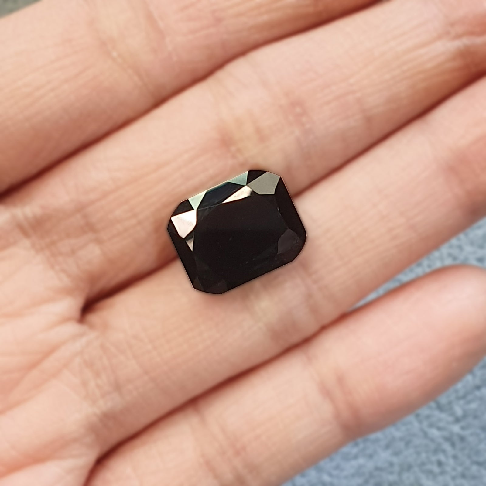 Teal Sapphire Unheated Emerald Step Cut 7.3CT G090