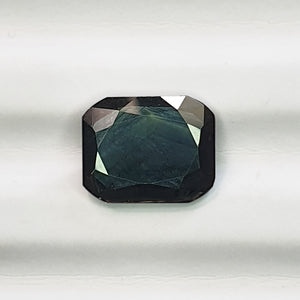Teal Sapphire Unheated Emerald Step Cut 7.3CT G090