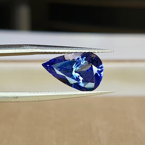 UNHEATED TANZANITE PEAR 2.7 LONGISH G091