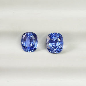 Cornflower Blue Sapphire Long Cushion Mixed Cut 1.18CT & 1.66CT G209 G210