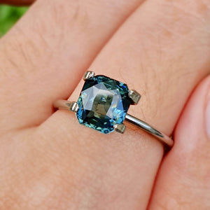Teal Sapphire Octagonal Mixed Cut 2.45CT G307