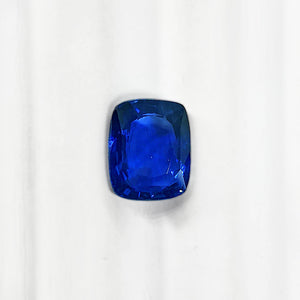 Royal Vivid Blue Sapphire Long Cushion Mixed Cut Certified 3.61CT G355