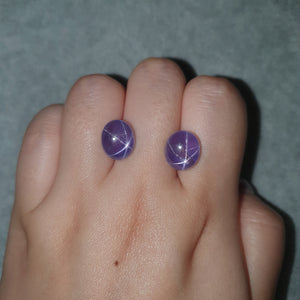 Unheated Purple Star Sapphire Pair 16.87CT G383