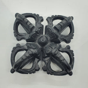 Double Dorje Black Tektite, Large Carved Meteorite G508
