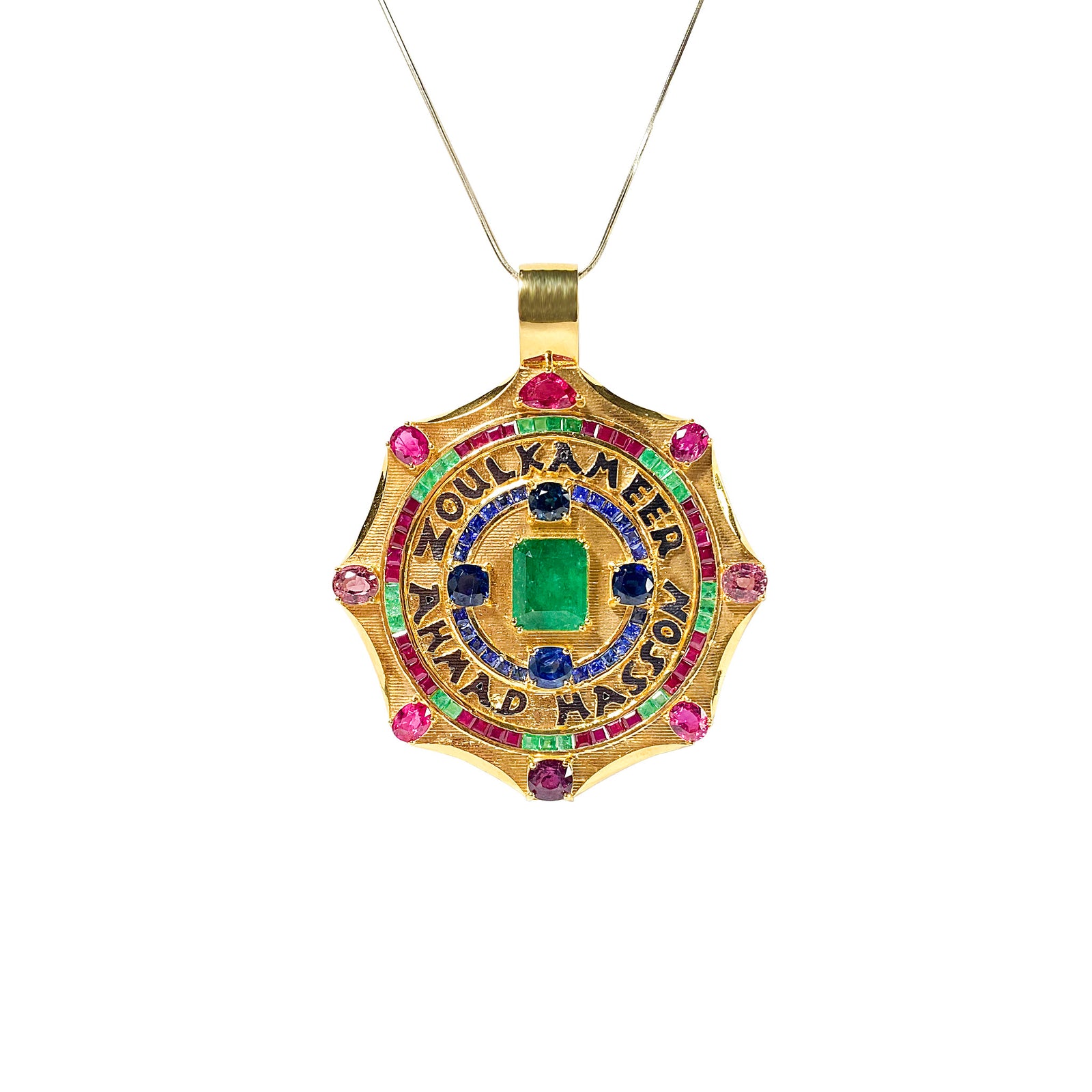 Hasson Multi-Stone Medallion Pendant 2021-167