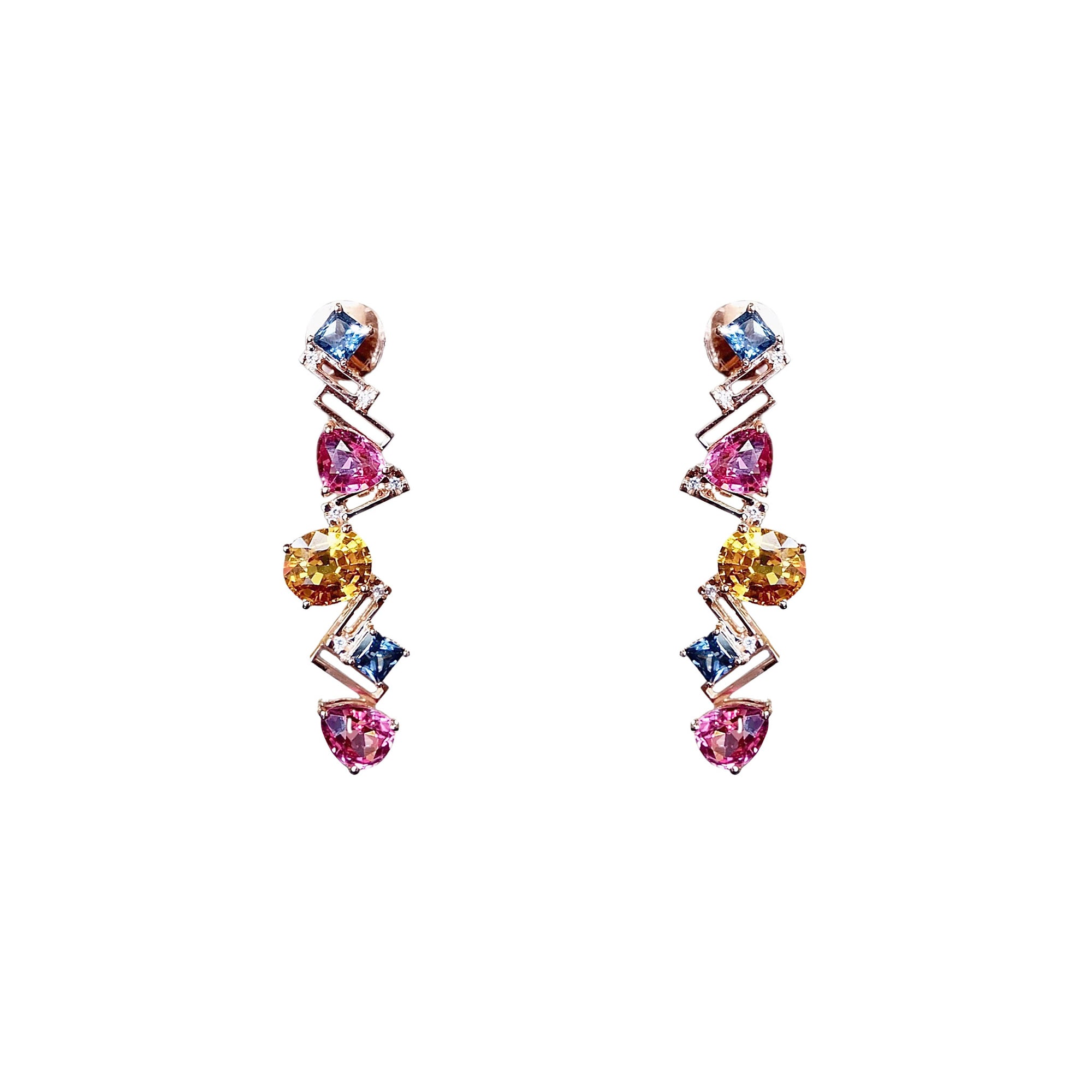 Hava Multi-gems Long Earrings W203