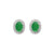 Heja Milgrain Halo Earrings - Green Oval 2021-091