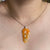 Honey Jade Carved Leaf Pendant M425