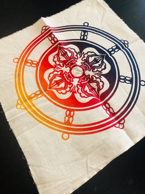 Tibetan Dharma Wheel Prayer Flag F278