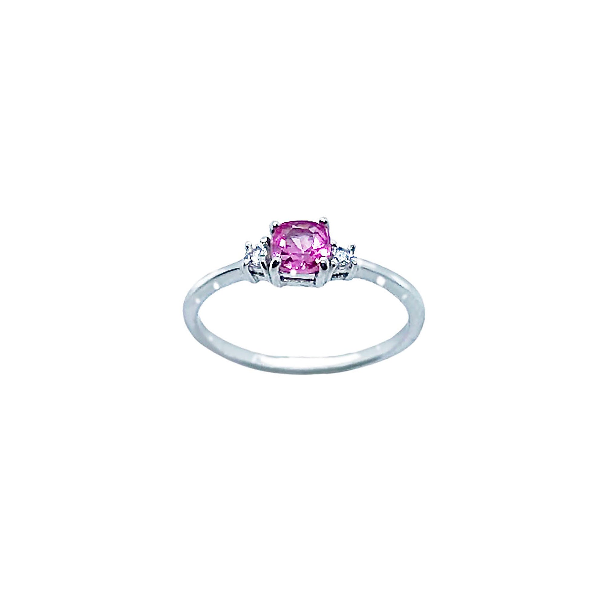 Jea Three Stone Ring - Pink Cushion 2021-110