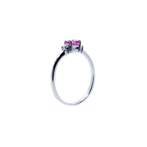 Jea Three Stone Ring - Pink Cushion 2021-110